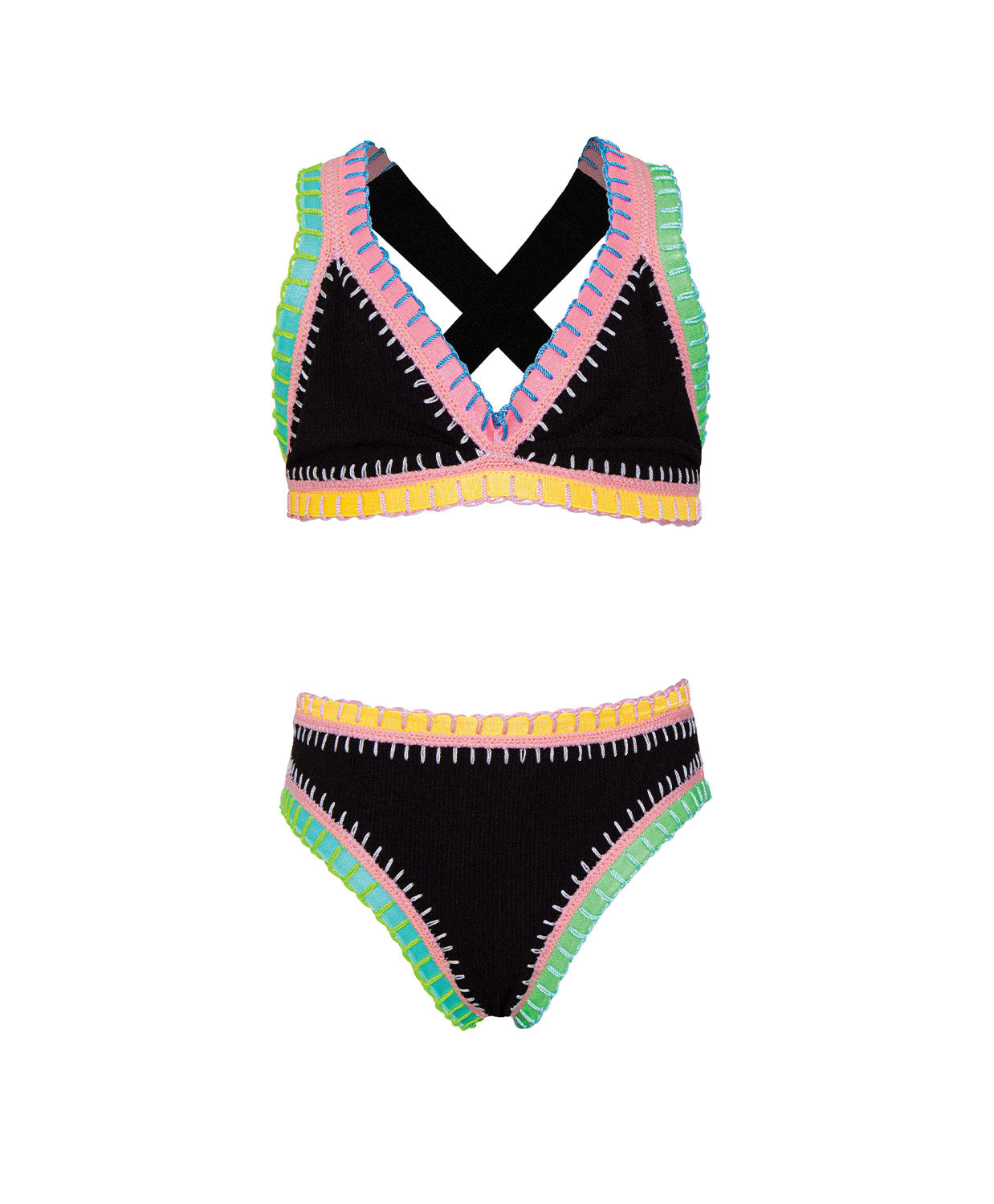 PQ Swim Kids Black Pearl Bikini flat parelzwart