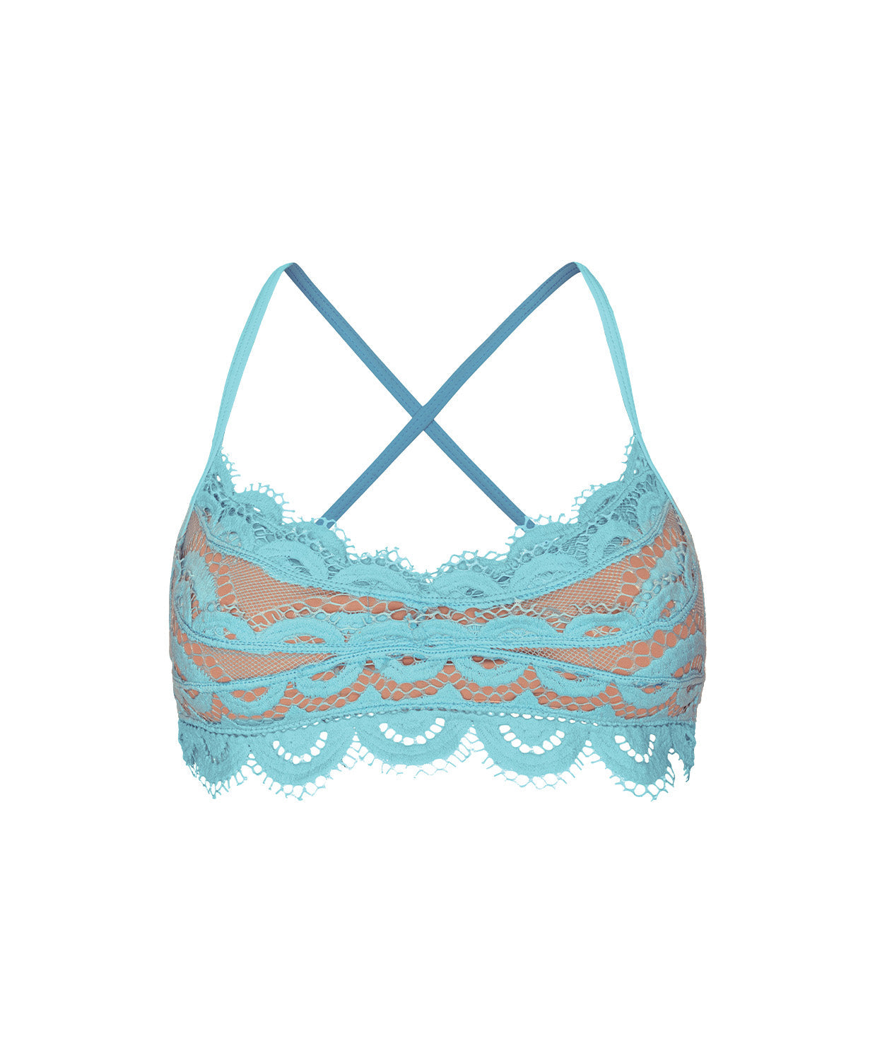 PQ Swim Kai Kant Bralette Bikinitop turquoise - plat neergelegd