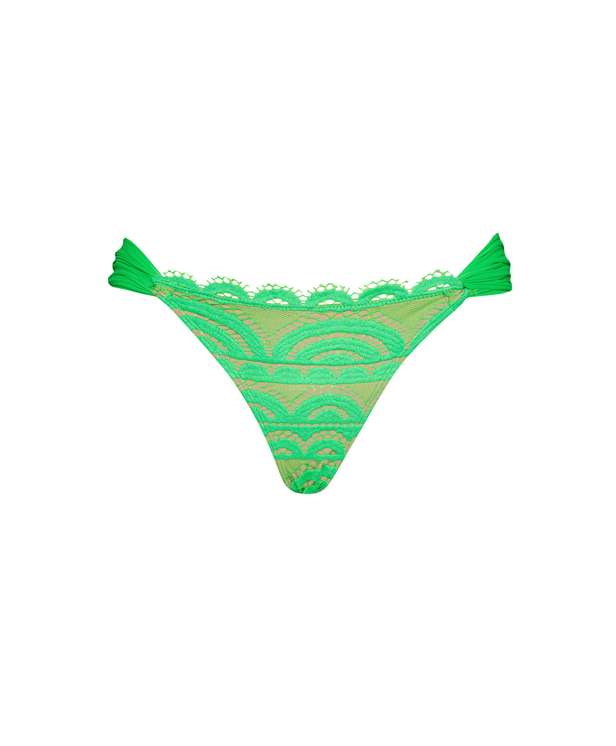 PQ Swim Matcha Kant Fanned Bikinibroekje groen - plat neergelegd