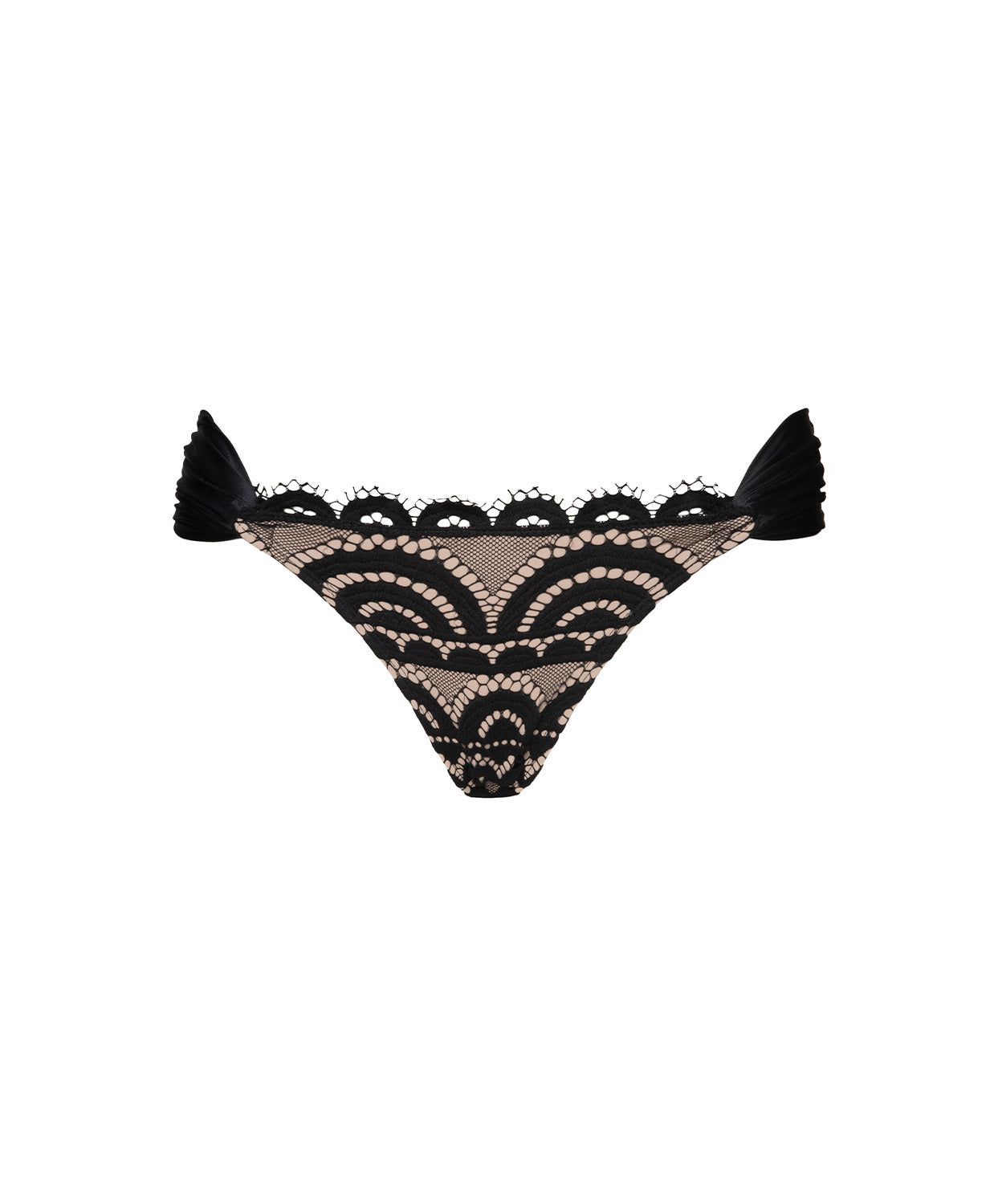 PQ Swim Midnight Kant Fanned Bikinibroekje zwart - plat neergelegd