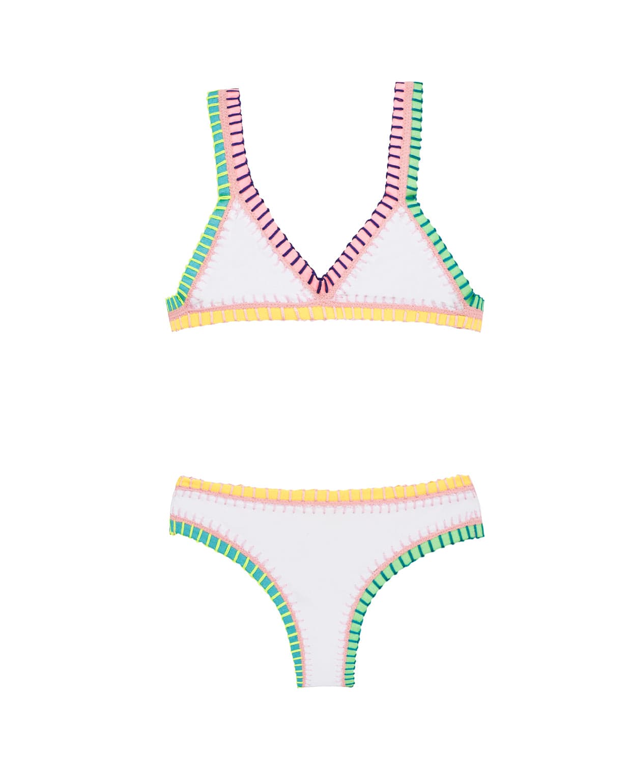 PQ Swim Kids Water Lily Wit Rainbow Bikini flat wit