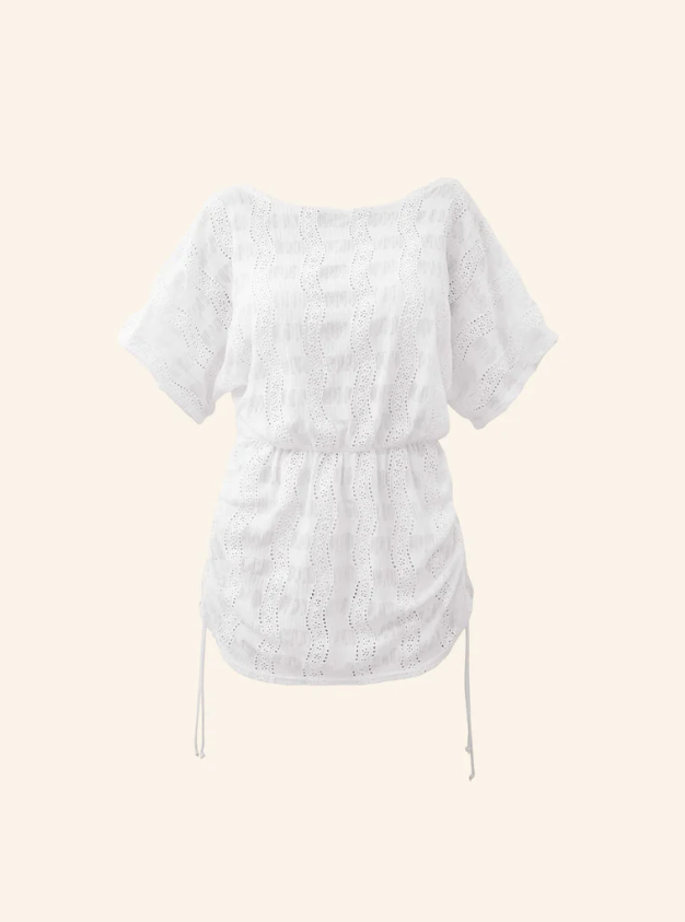 Beach cover up jurk verstelbare lengte dames - voorkant strandjurk