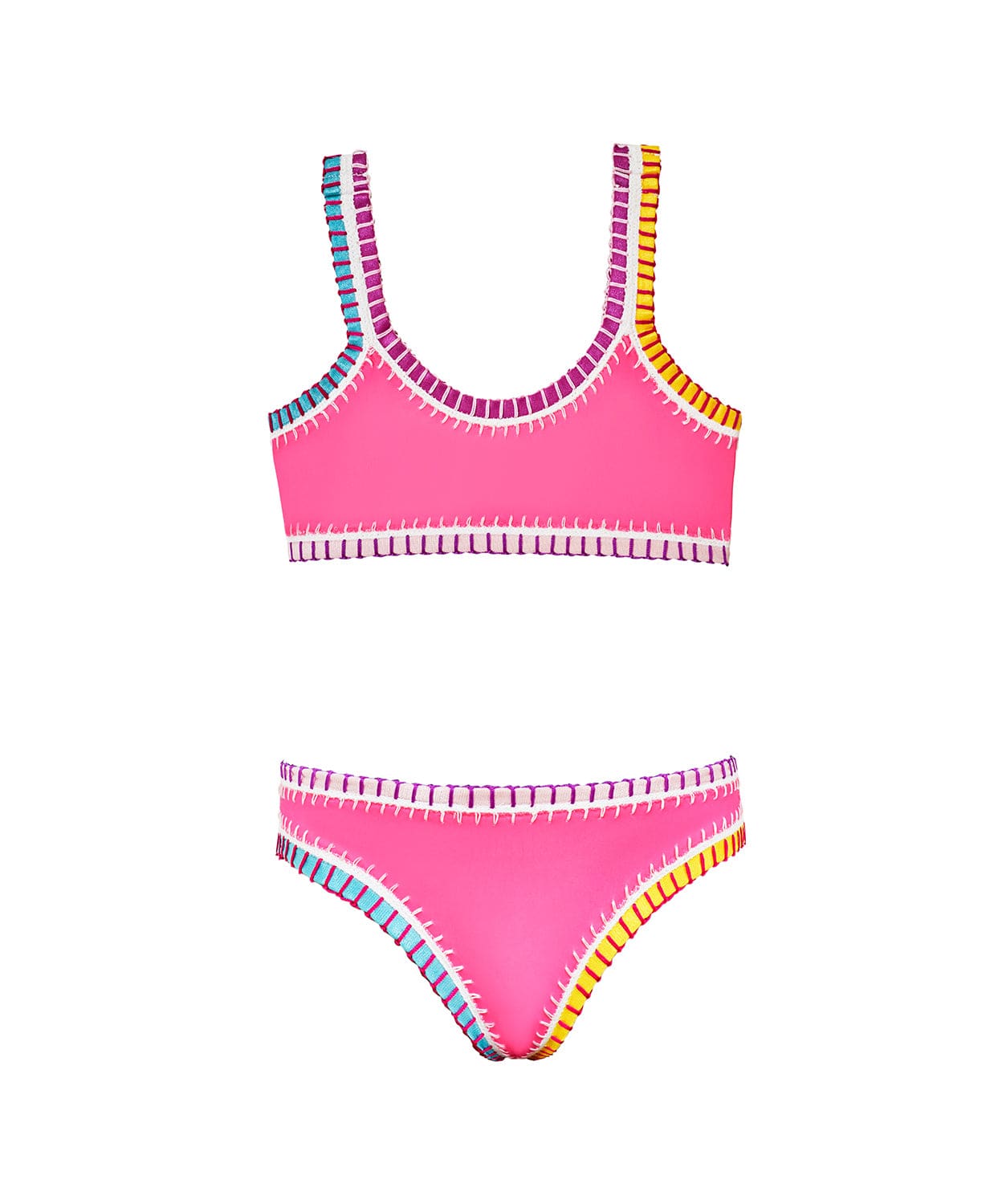 PQ Swim Kids Hot Pink Sporty Rainbow Bikini — productfoto