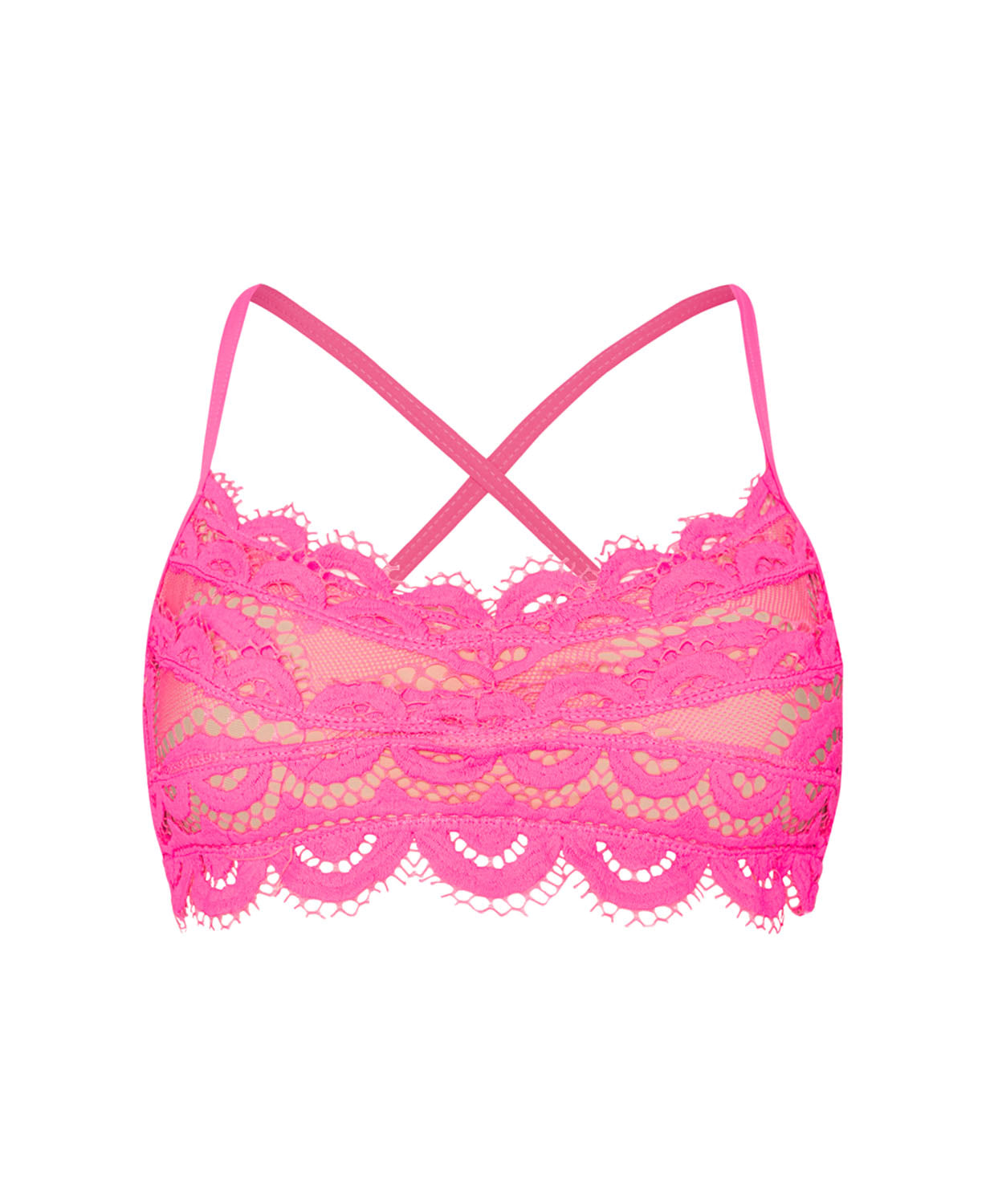 Tulip lace bralette bikini top roze kant productfoto