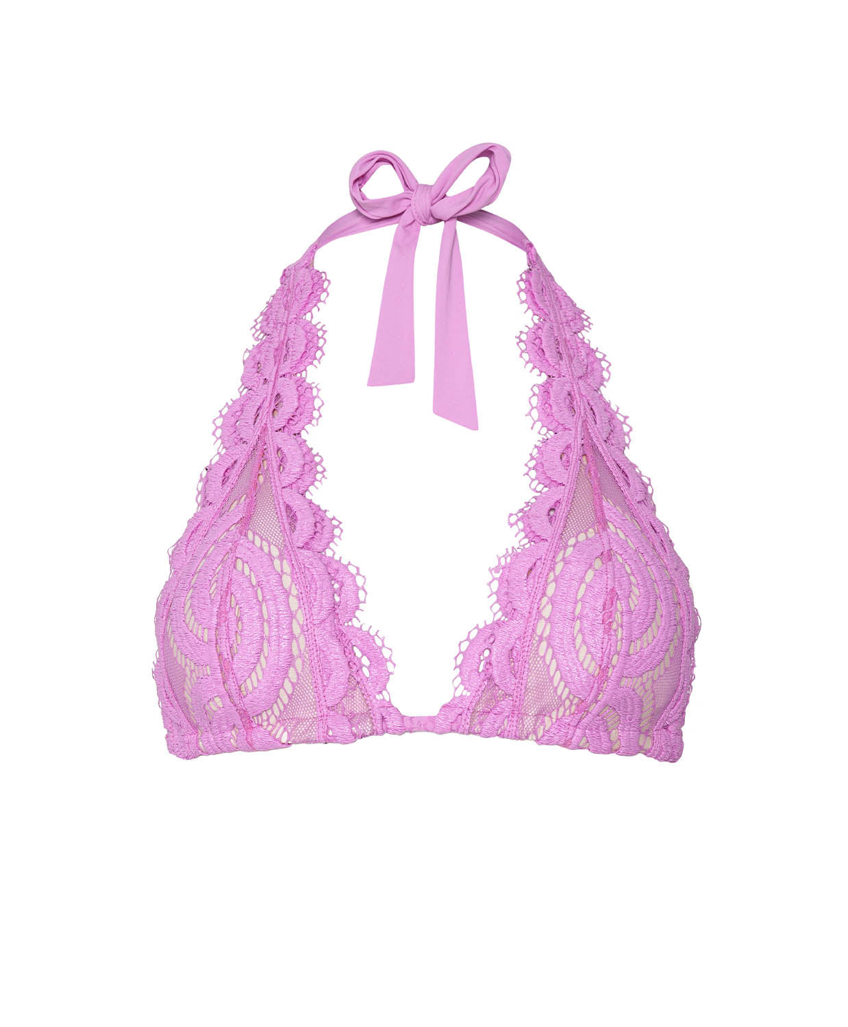PQ Swim Wisteria Kant Halter Bikinitop roze - plat neergelegd