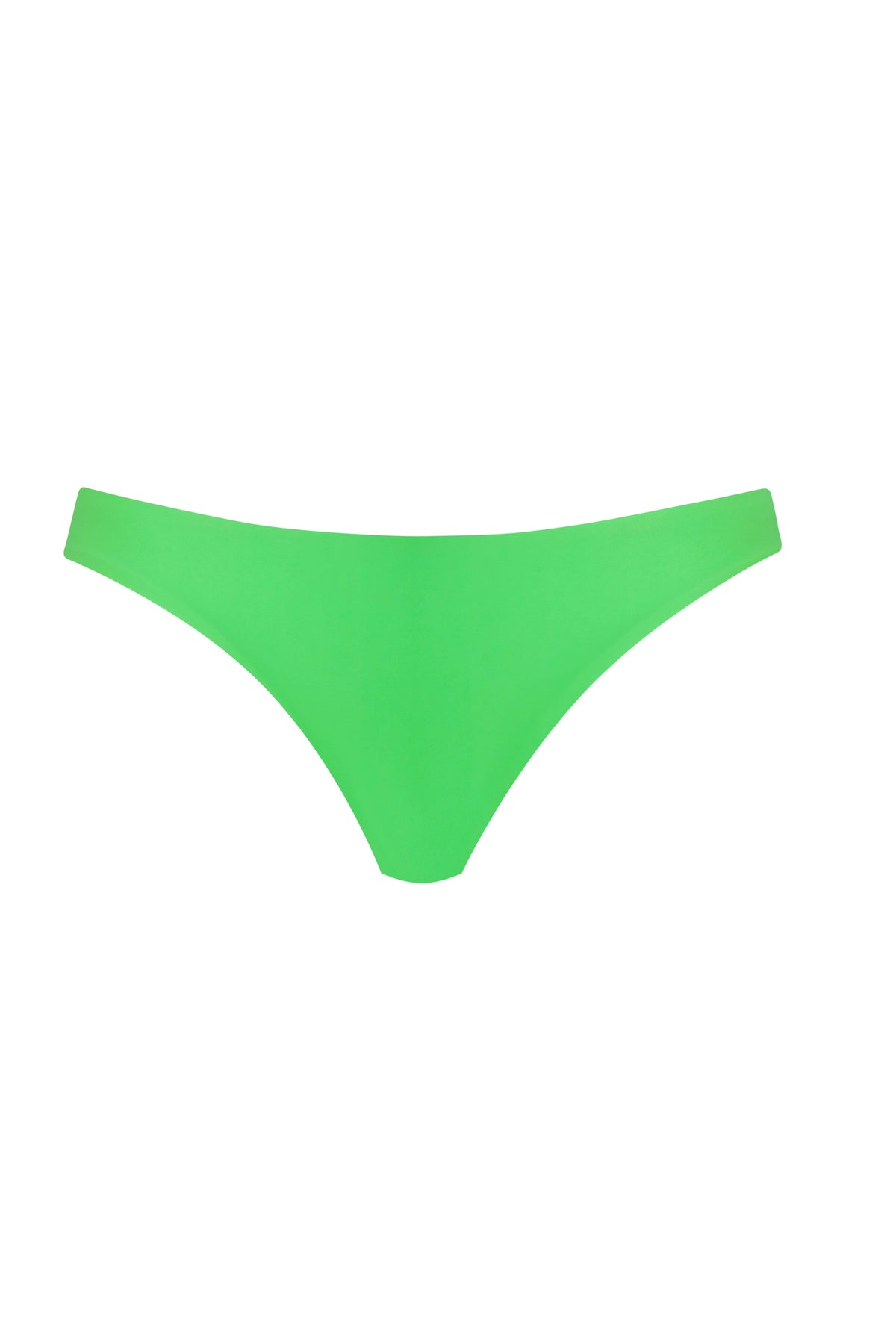 Groen ruched bikinibroekje PQ Swim gedragen met macramé top