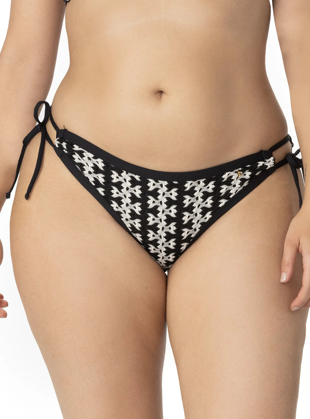 Zwarte crochet crochet cheeky bikinibroekje