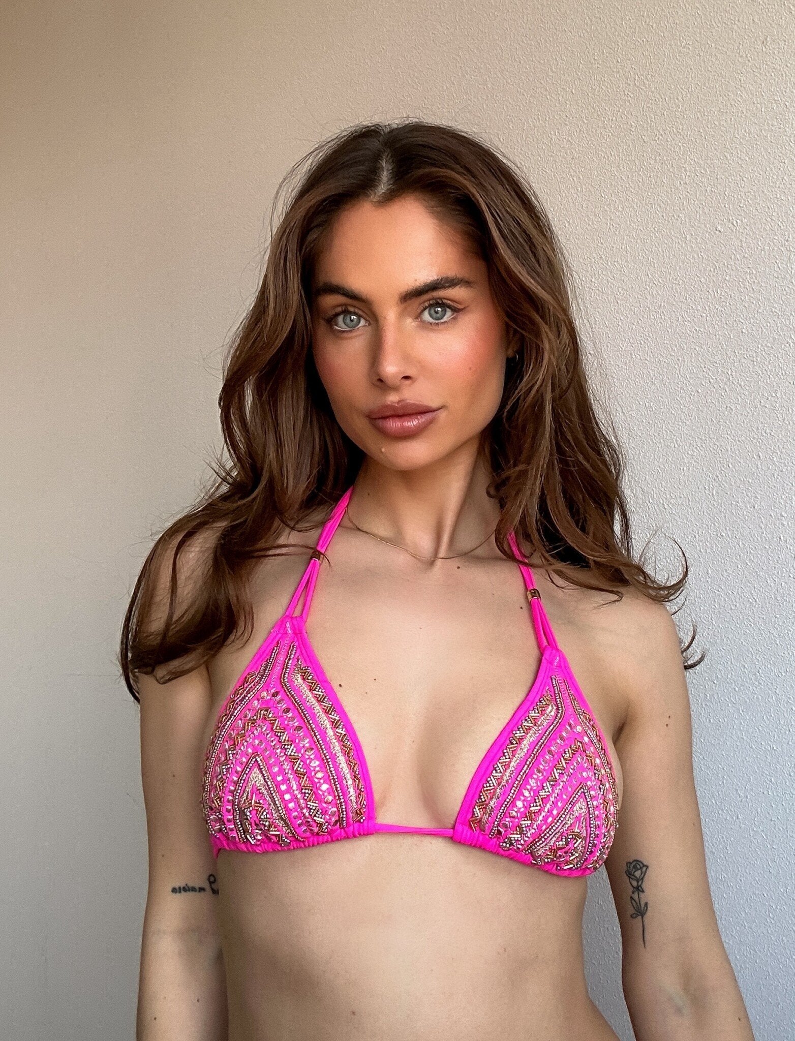 Roze triangel bikini set - magichandsboutique