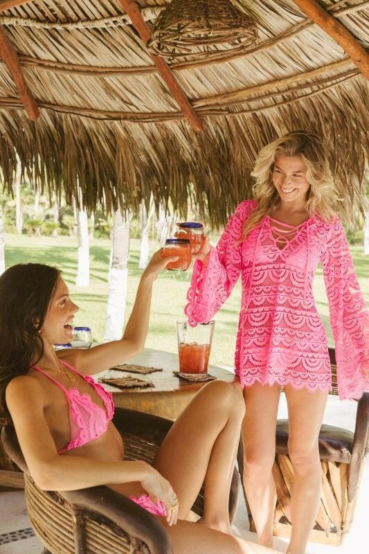 pink tie side bikini bottoms ladies 2026