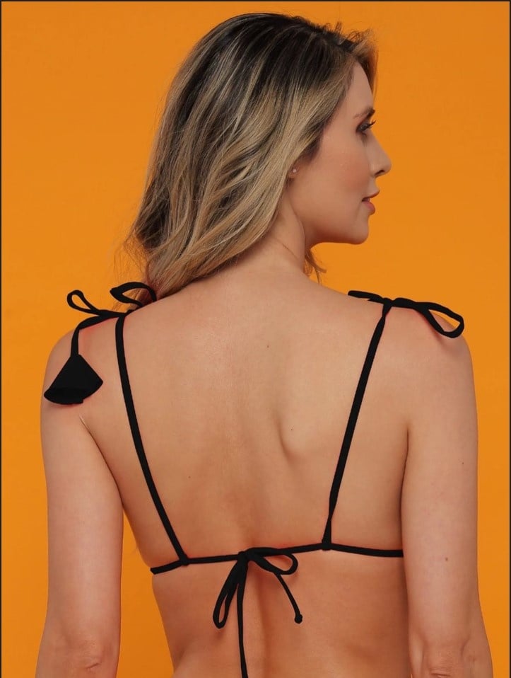zwarte triangel bikini top
