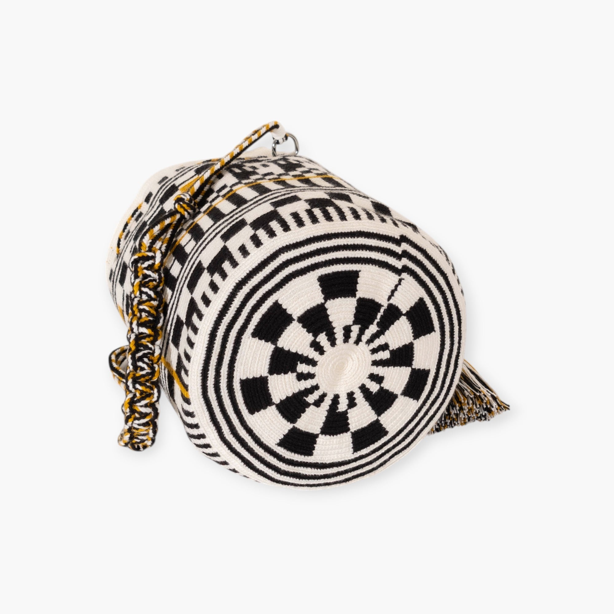 Geometric round shoulder bag | White