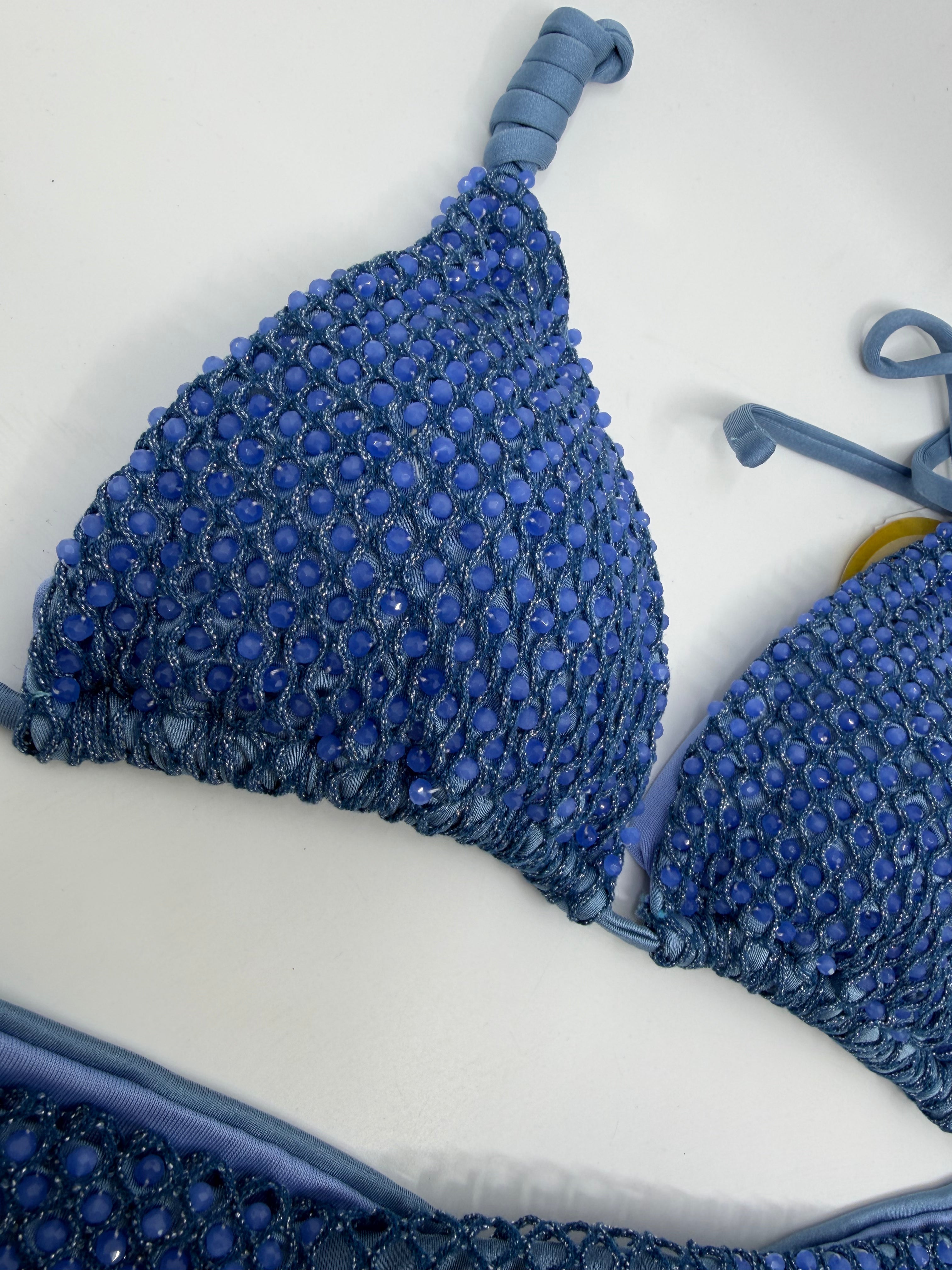 Blauwe bikini set van Saman Swimwear, detail - foto 3