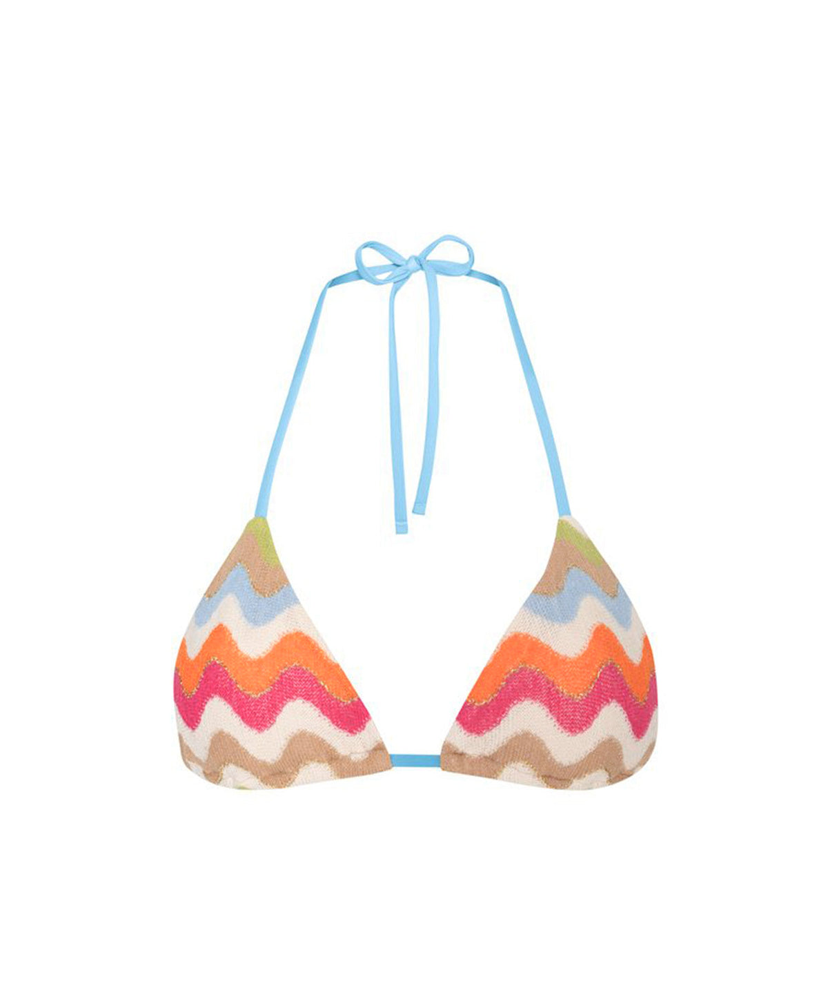 Multicolor zigzag triangel bikini top PQ Swim, vooraanzicht
