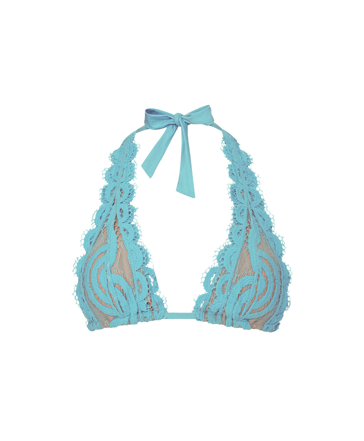 PQ Swim Kai Kant Halter Bikinitop turquoise - plat neergelegd