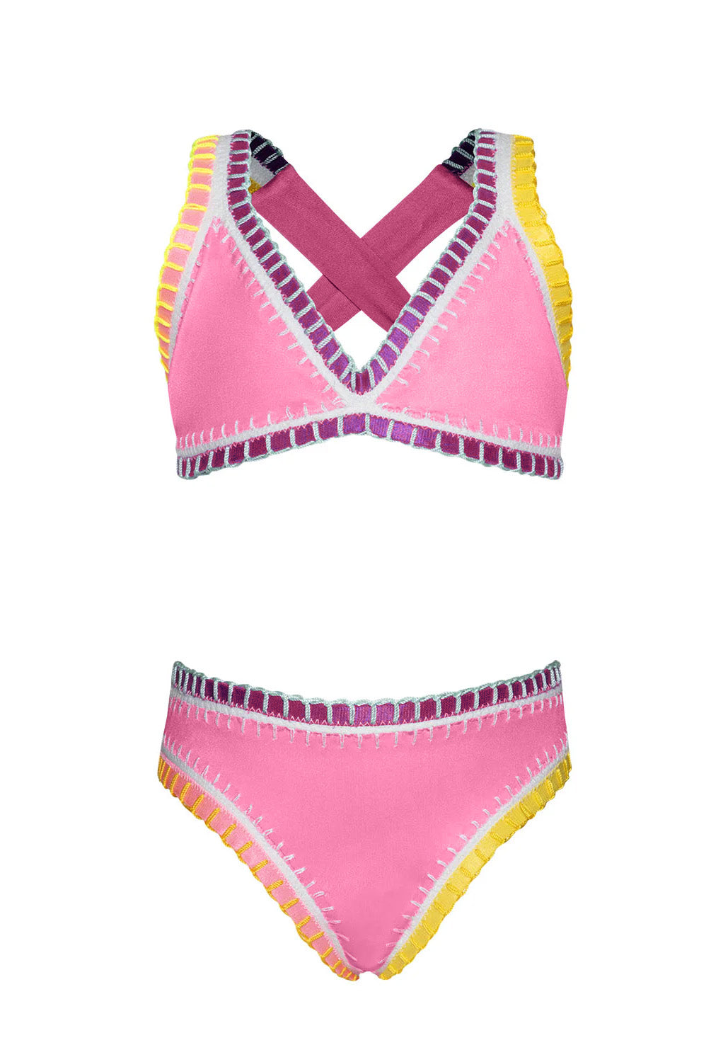 PQ Swim Kids Ultraviolet Rainbow Bikini flat roze paars