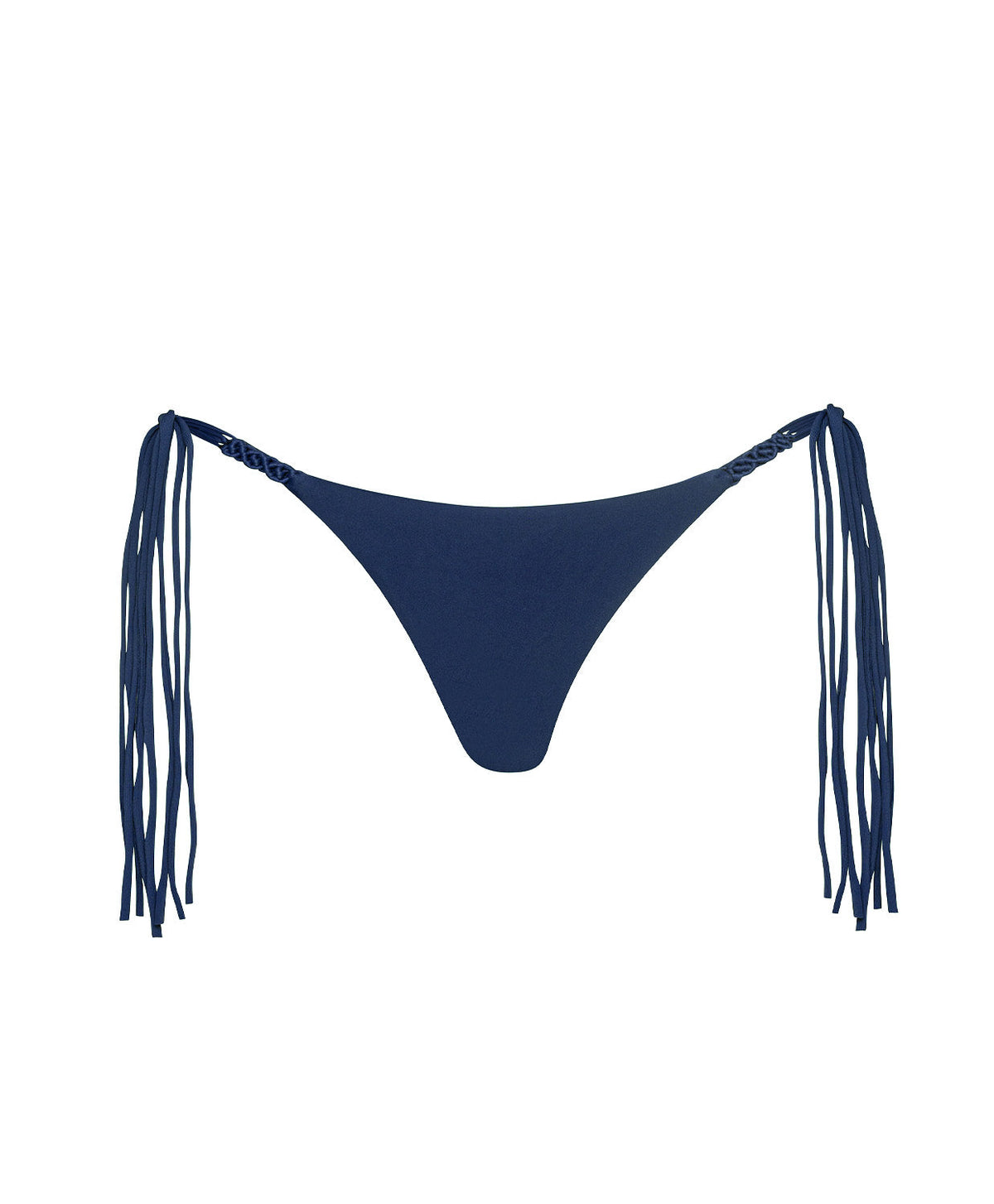Navy Mila tie side bikinibroekje PQ Swim plat vooraanzicht