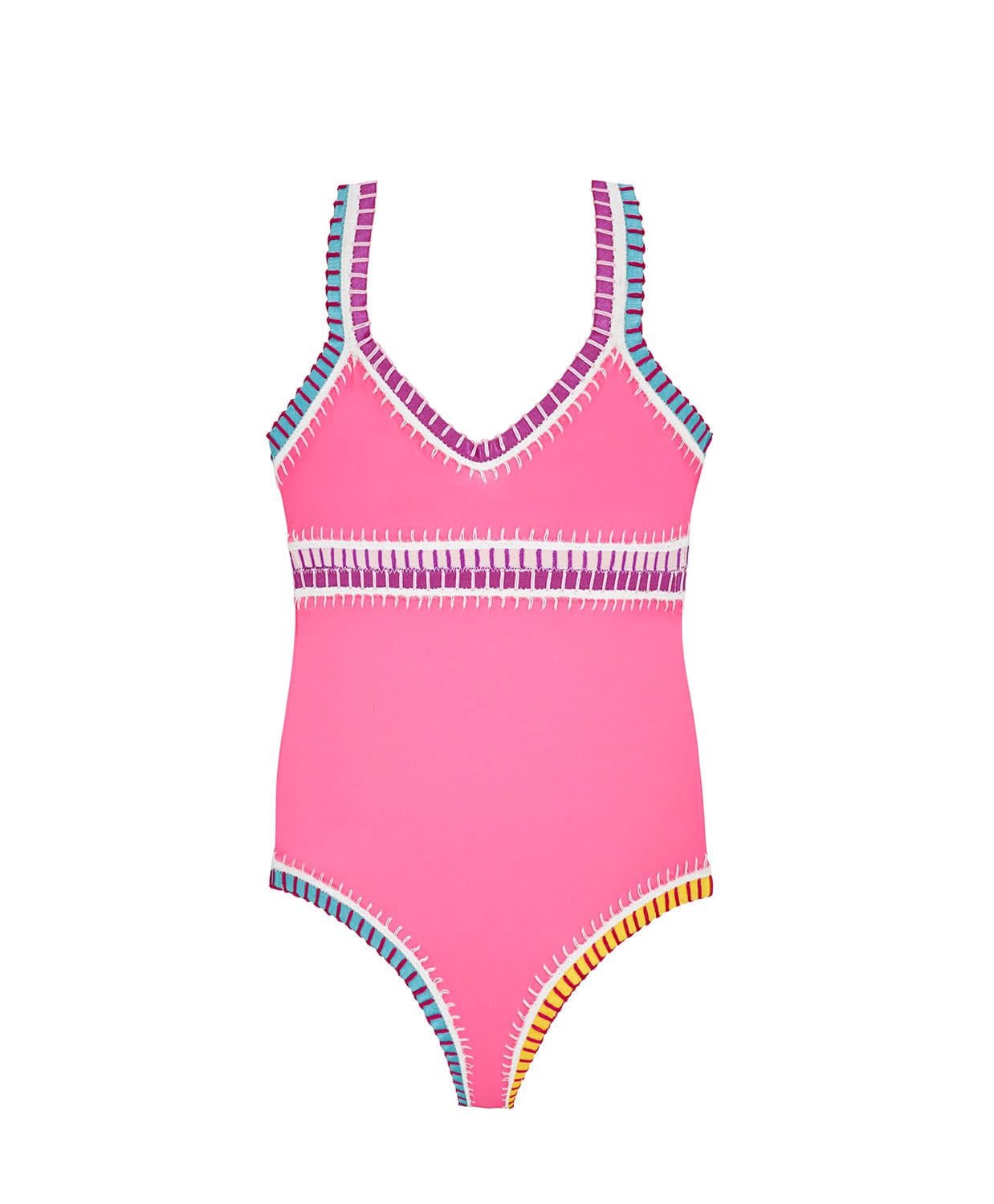 PQ Swim Kids Hot Pink Rainbow Badpak flat