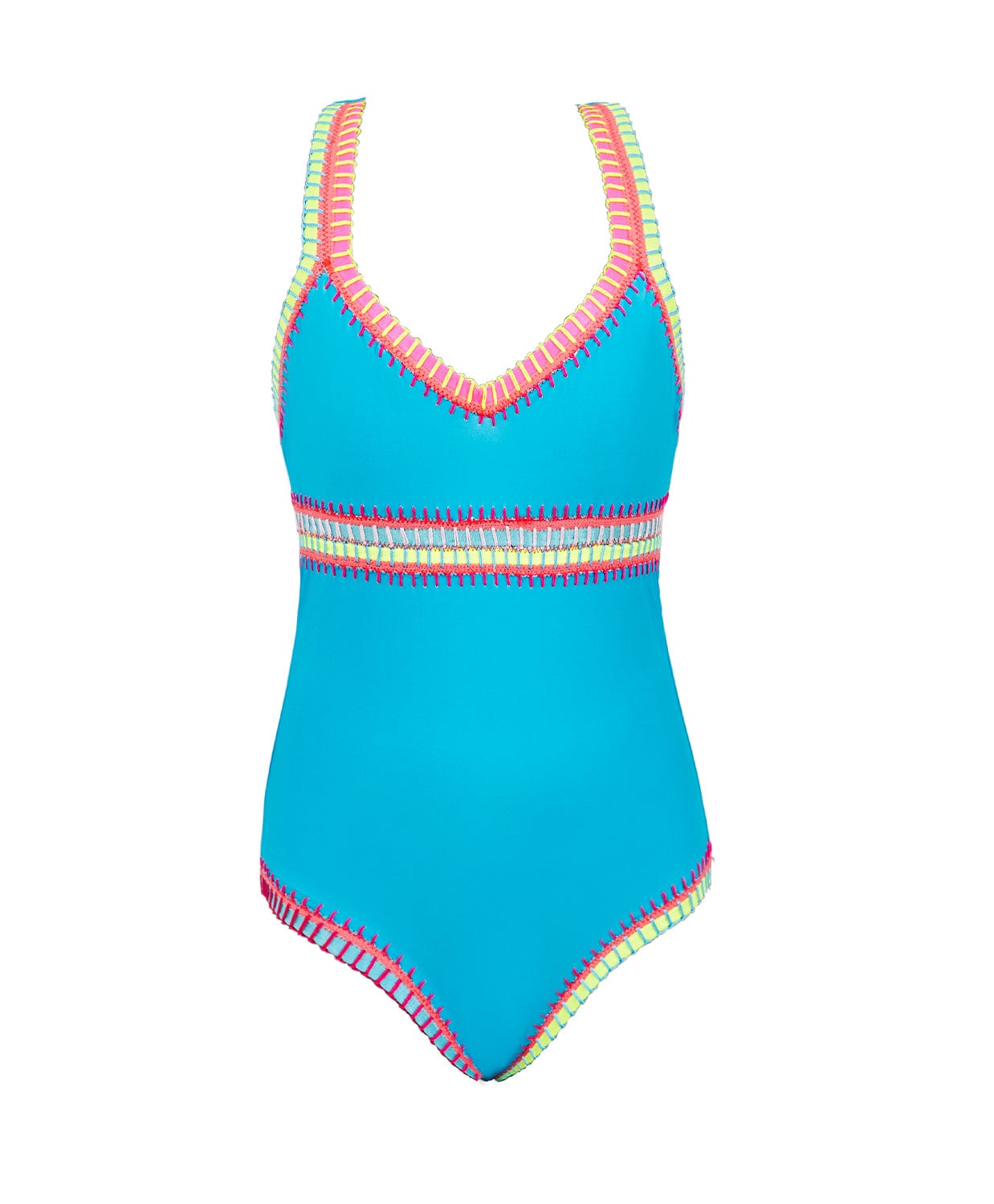 PQ Swim Kids Turquoise Rainbow Badpak flat