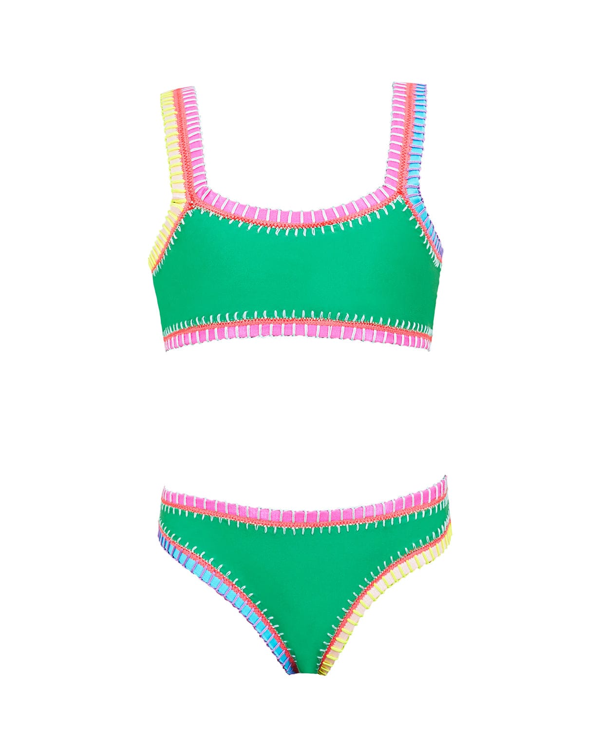 PQ Swim Kids Ireland Groen Sporty Rainbow Bikini flat