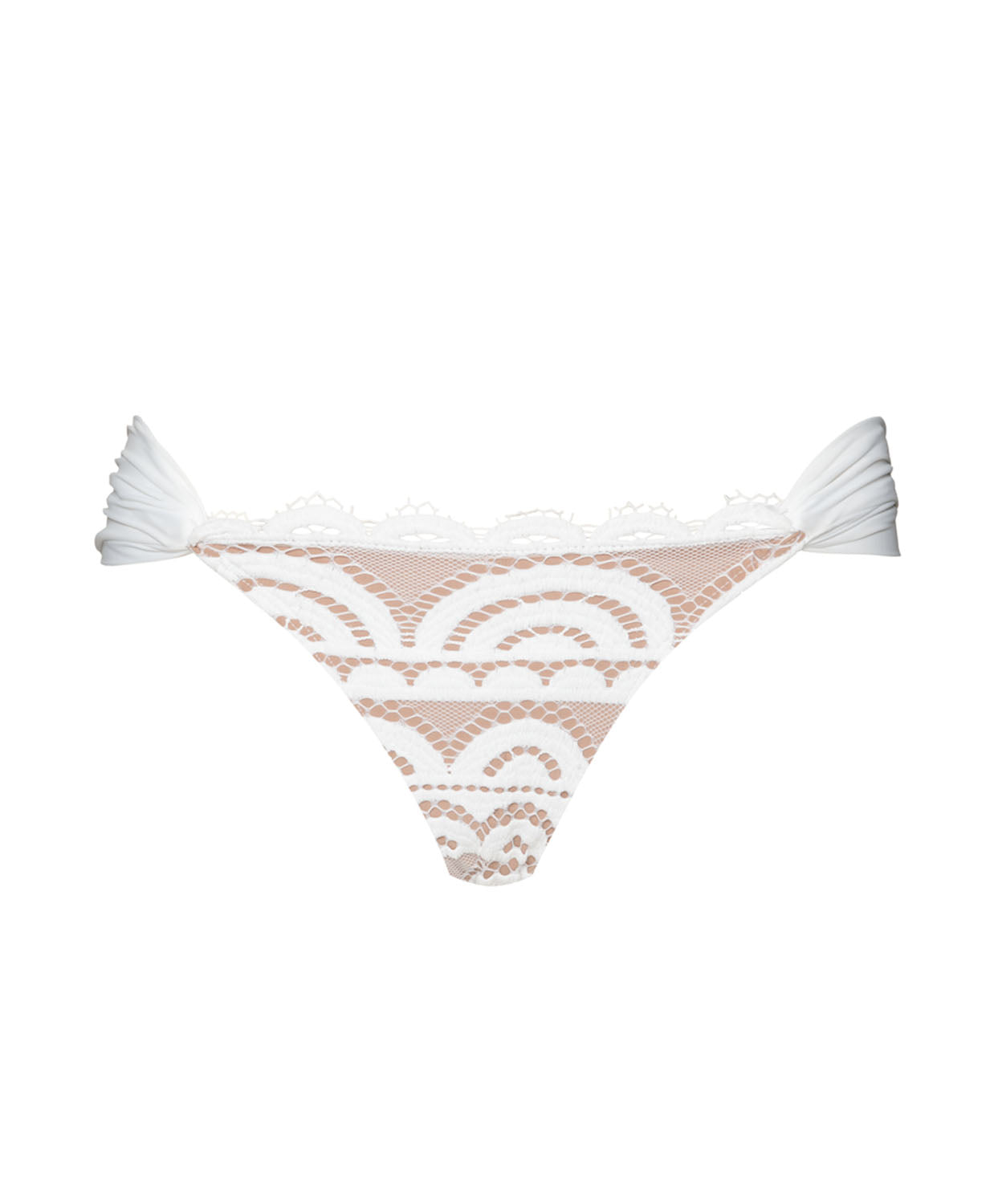 PQ Swim Water Lily Kant Fanned Bikinibroekje wit - plat neergelegd