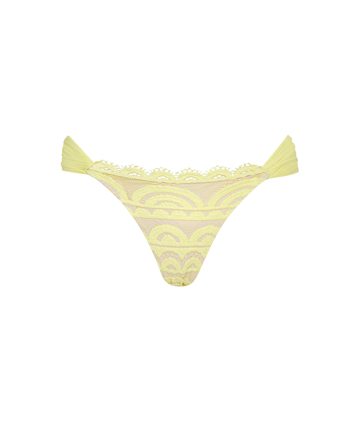 PQ Swim Buttercup Kant Fanned Bikinibroekje geel - plat neergelegd