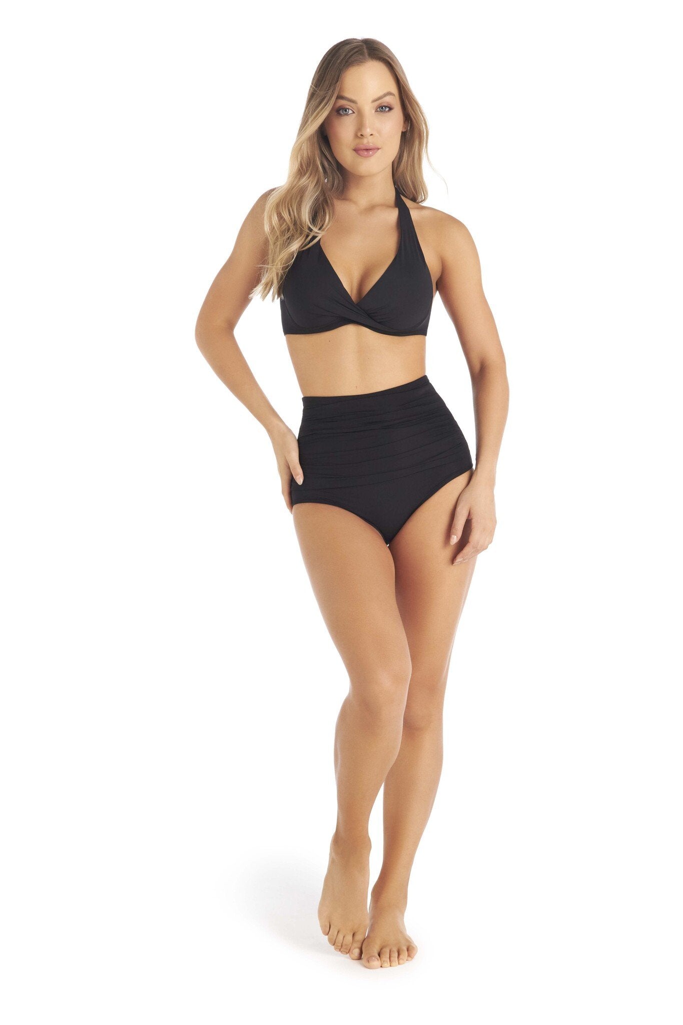 Corrigerend bikini broekje zwart – shaping high waist model voor dames