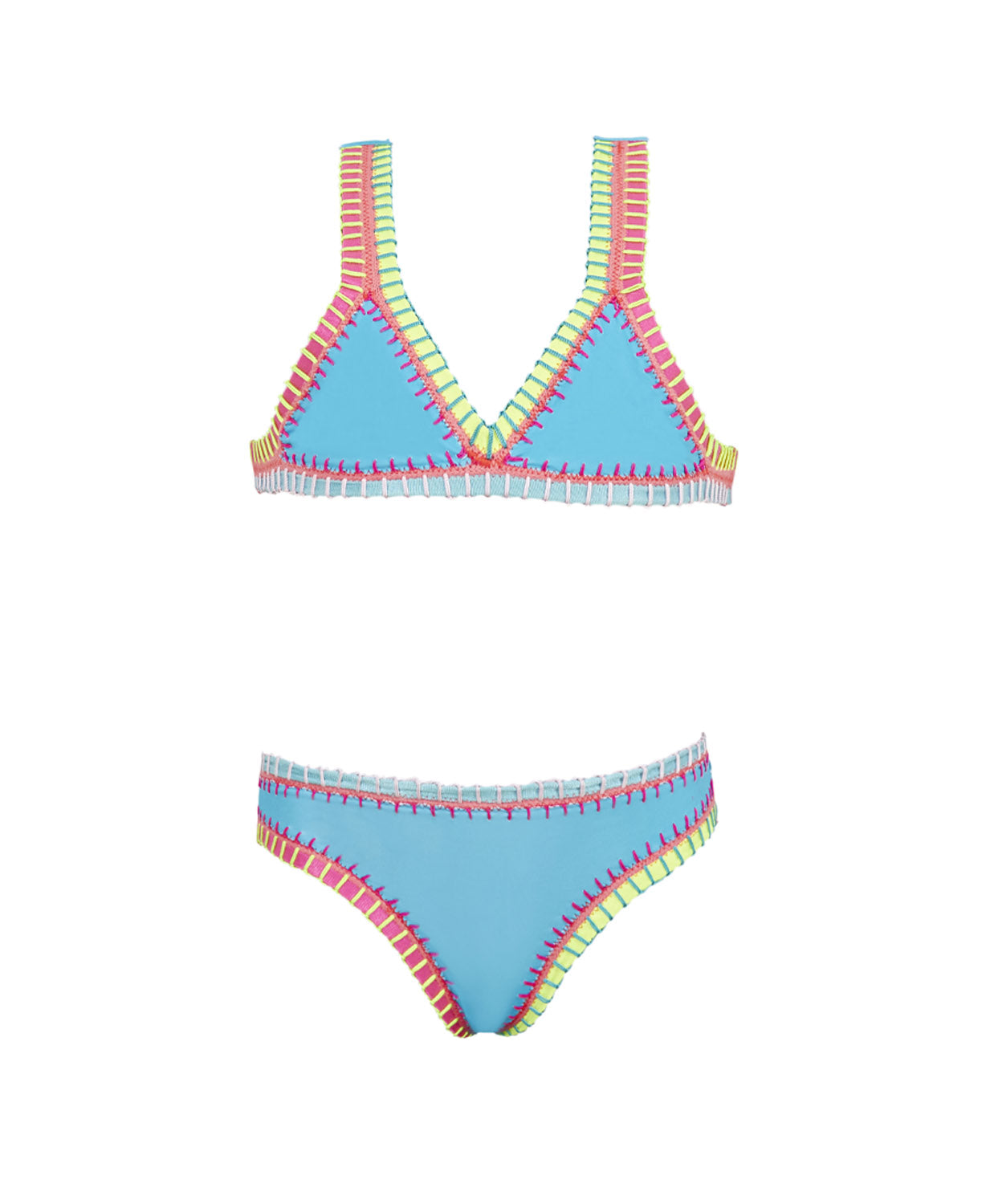 PQ Swim Kids Turquoise Rainbow Bikini flat
