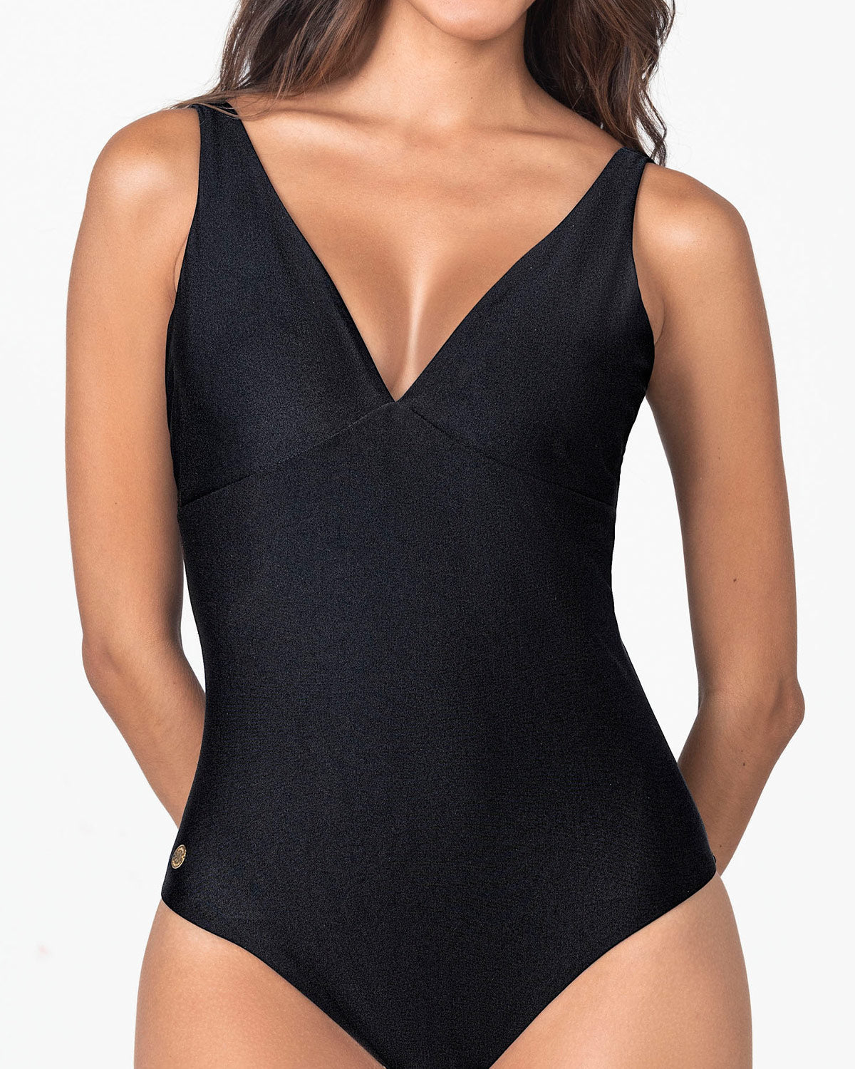 Costume modellante Double Plunge con scollo profondo in nero di Leonisa - foto 3
