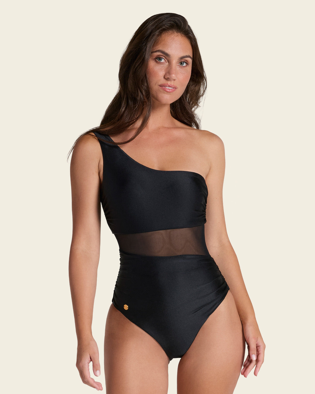 Maillot gainant une épaule Luna noir de Leonisa - photo 1
