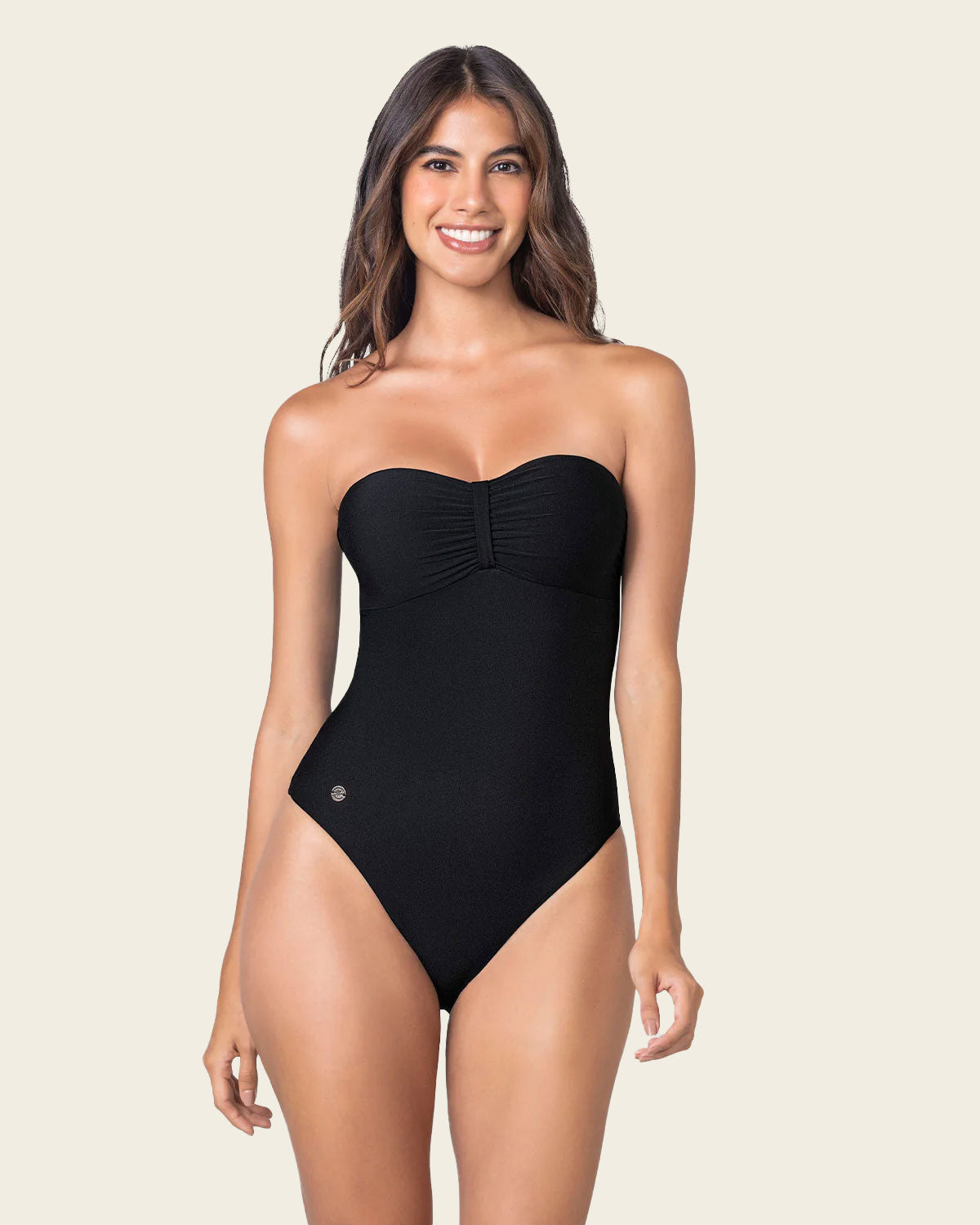 Costume a fascia convertibile Tie-Back in nero di Leonisa - foto 1