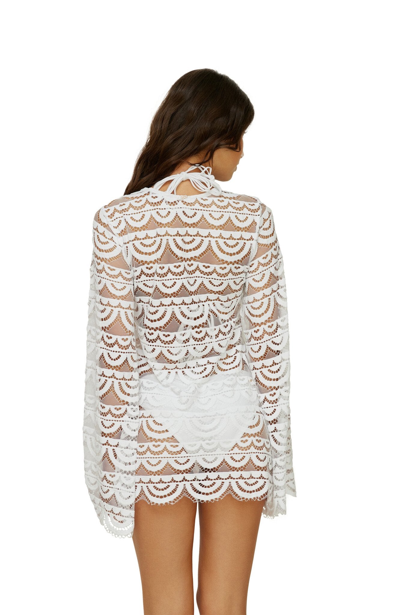 Luxe witte strand kimono (2)