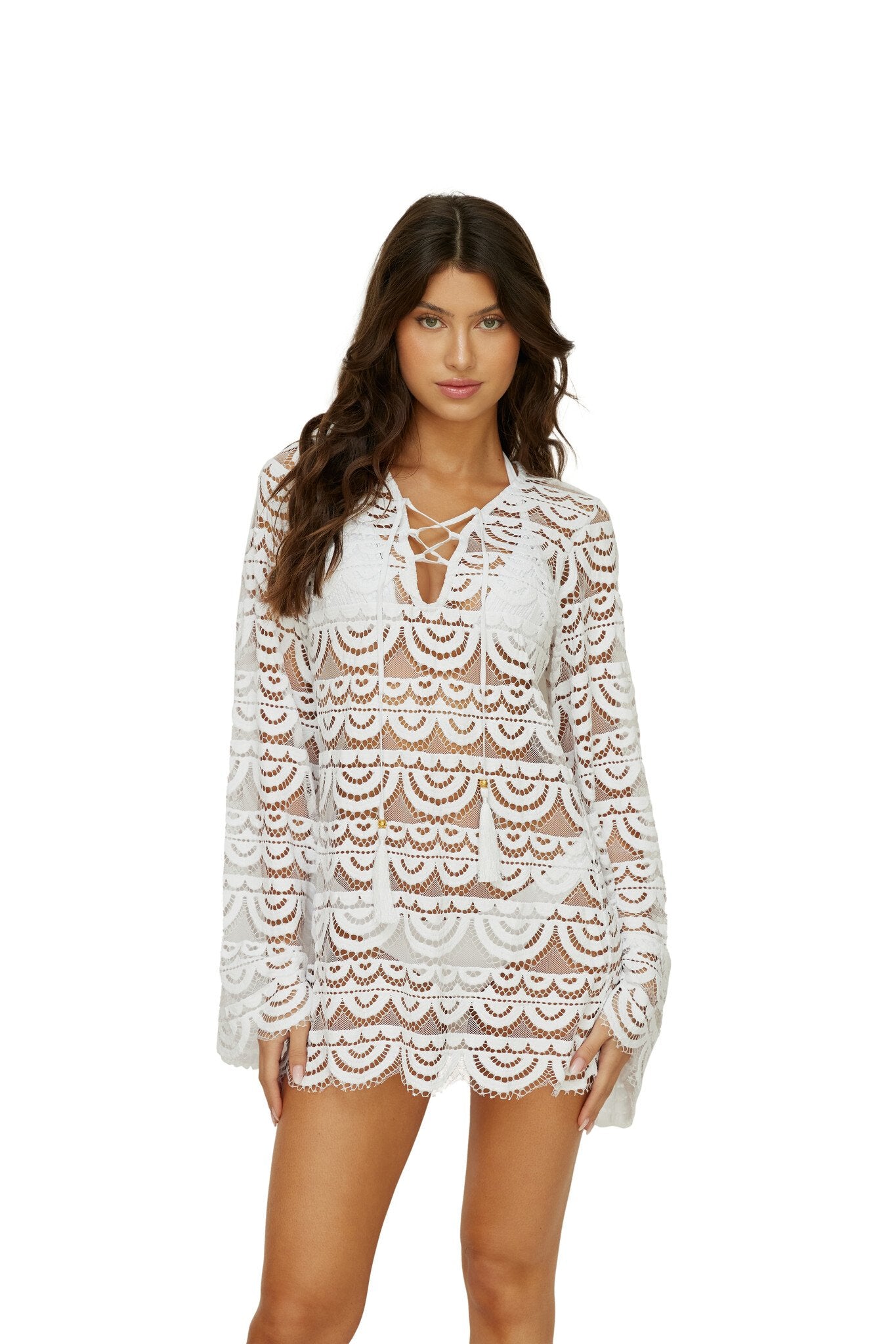 Luxe witte strand kimono (3)