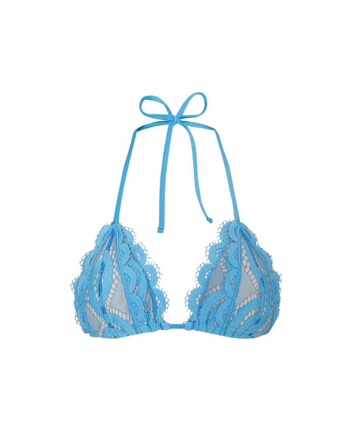 Lichtblauwe lace triangel bikini top PQ Swim, vooraanzicht