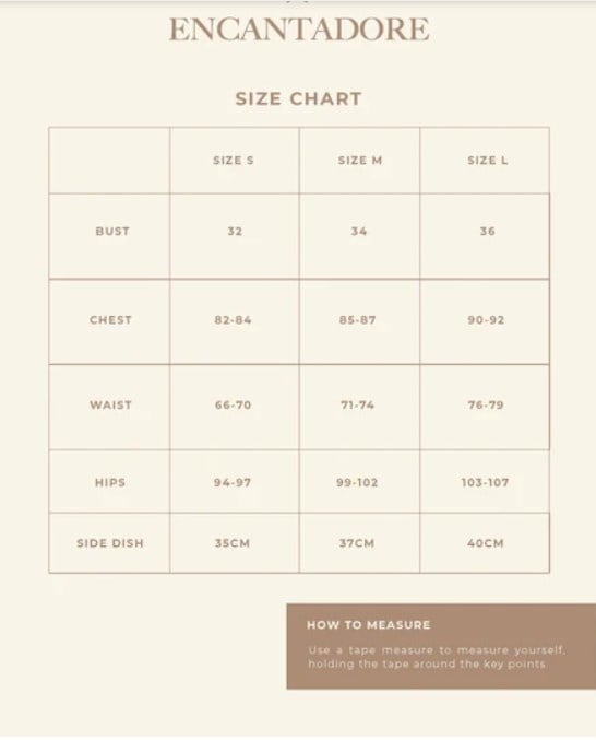 size chart encantadore